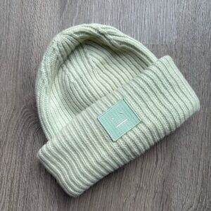 Acne Mint Green Ribbed Beanie